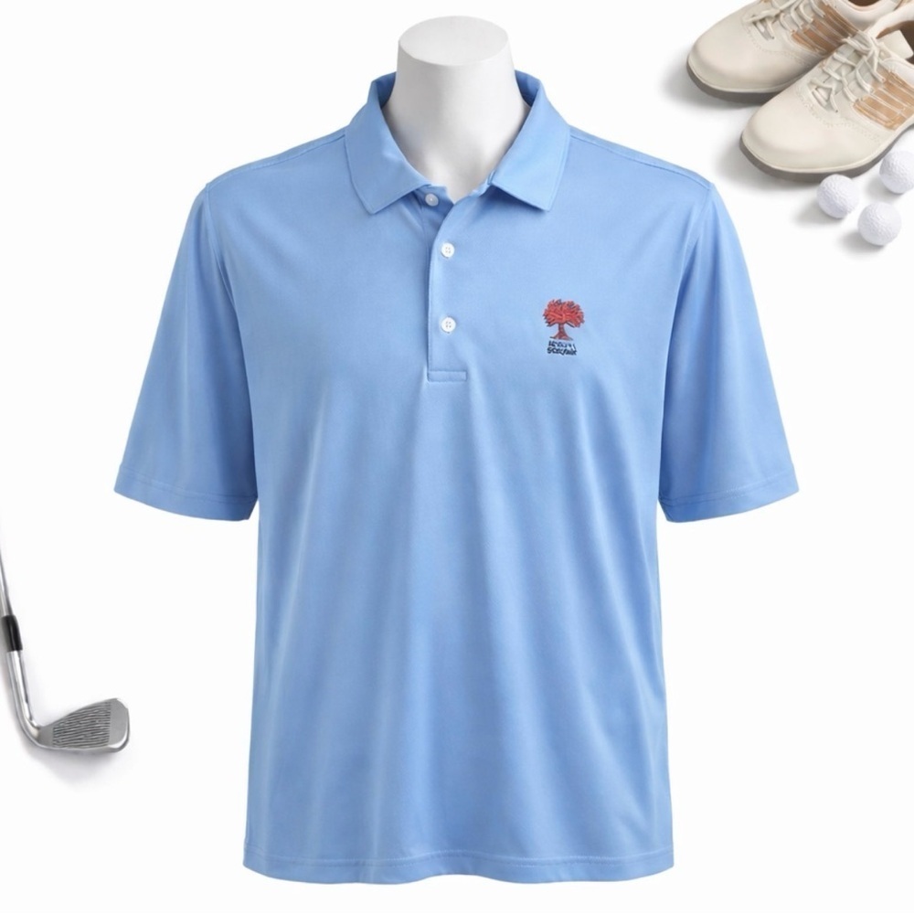 Peter Millar Polo Mens Summer Comfort Oak Tree Baby Blue Size XL